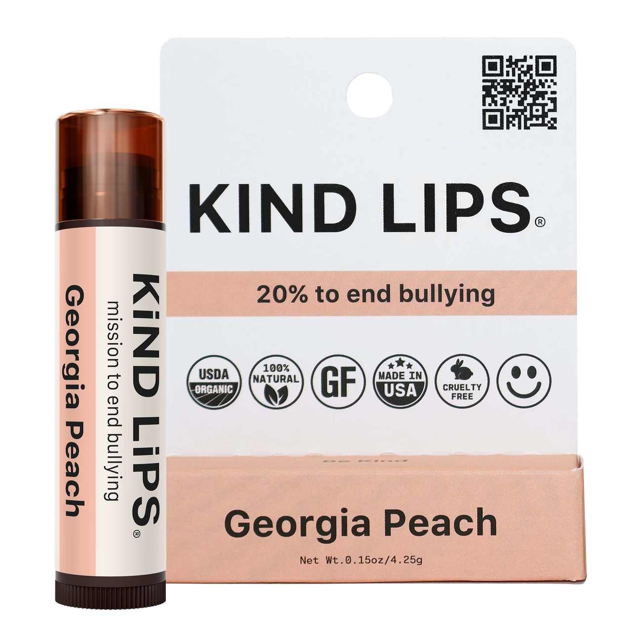 Georgia Peach Organic Lip Balm - Single Hang Pack