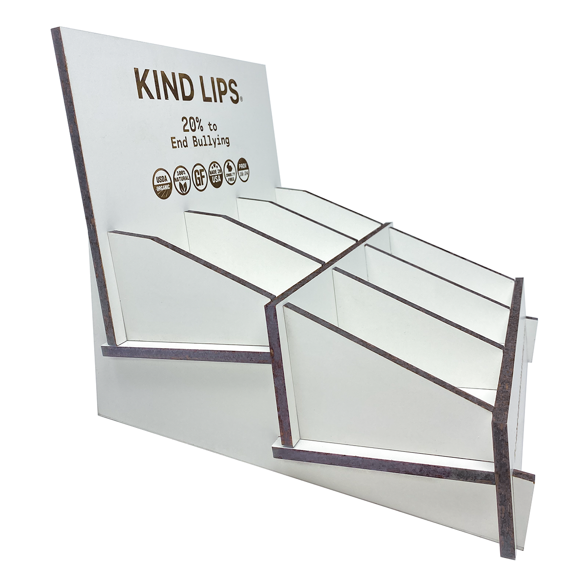 White Large Wood Display Box Holds 90 Tubes